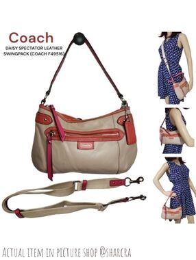 Coach Women's Daisy Spectator leather swingpack F49516 detach crossbody handbag